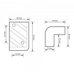 Coltar de protectie pentru incinte acustice 70x44x44mm
