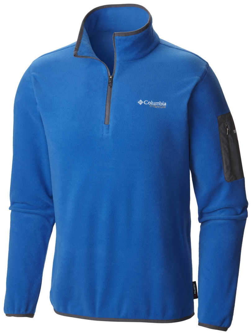 Columbia, Titan Pass 1.0, Half Zip, Pulover sintetic pentru bărbați sportivi, Supe Blue, XXL