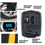 Compresor Auto Portabil cu Lanterna si Afisaj Electornic Flippy, DC 12V, 120W, 35L/min, Cablu de alimentare 3m, Pompa