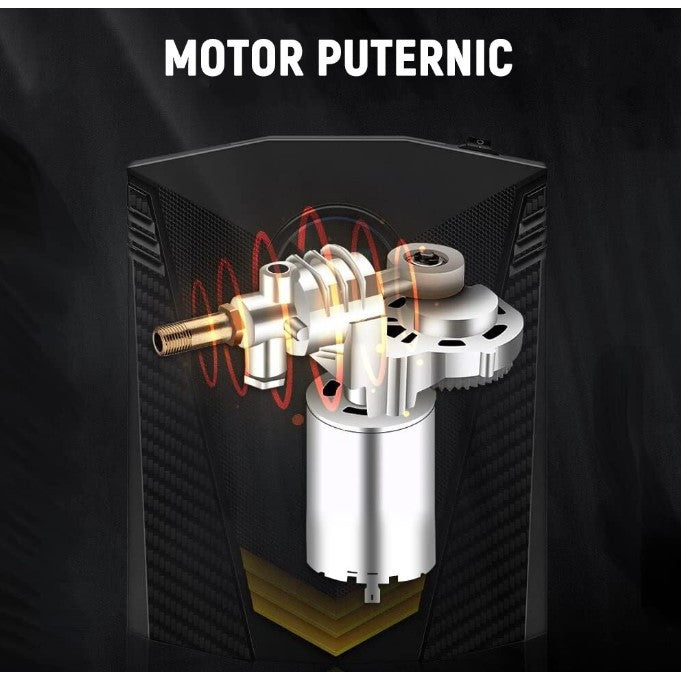 Compresor Auto Portabil cu Lanterna si Afisaj Electornic Flippy, DC 12V, 120W, 35L/min, Cablu de alimentare 3m, Pompa