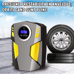 Compresor Auto Portabil cu Lanterna si Afisaj Electornic Flippy, DC 12V, 120W, 35L/min, Cablu de alimentare 3m, Pompa