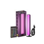 Lampa de Birou, Flippy, RGB Colorat, 14 LED, Putere 5V, Telecomanda cu 24 de Taste, Cablu USB, Negru, 25.5x4x3.5cm