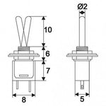 Comutator cu brat 1 circuit 1A-250V OFF-ON cu retinere