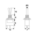 Comutator cu brat 1 circuit 3A 250V OFF-ON 09016 cu retinere