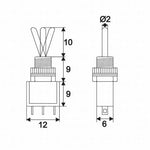 Comutator cu brat 1 circuit 3A 250V ON-OFF-ON cu retinere