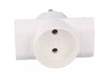 Conector AC supply splitter Layout 2P Type round flat white TIMEX-ELEKTRO R-1