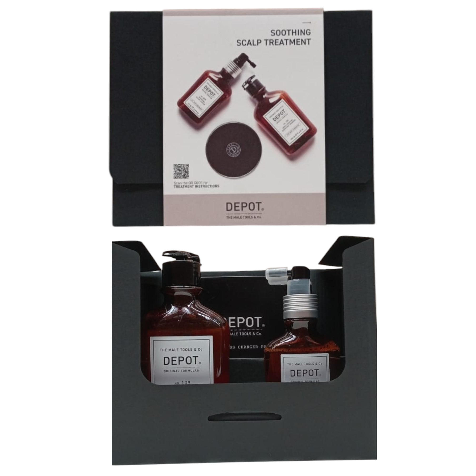 Consumer Kit G Set Depot: 200 Hair Treatments No. 209, Hair Lotion Treatment, For Calming, 100 ml + 100 Hair Cleansing No. 109, Hair Shampoo, For Calming, 250 ml - Olmarkt