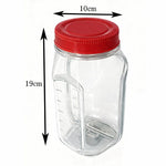 Container Caserola pentru Salata,, Flippy, Borcan pentru Salata, din PP, Gradat in ml, 1L, 19 x 10 x 10 cm, Capac Rosu,