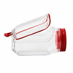 Container Caserola pentru Salata,, Flippy, Borcan pentru Salata, din PP, Gradat in ml, 1L, 19 x 10 x 10 cm, Capac Rosu,