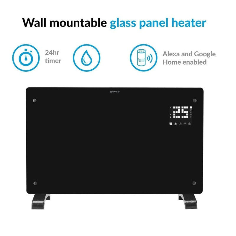Convector Electric, Flippry, 2000W, Wi-Fi, Termostat, afisaj LED, Touch Screen, Control din Telefon, 82.3x12x45.6 cm,