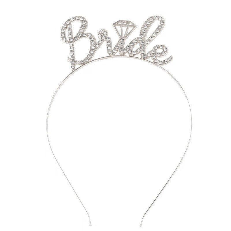 Coronita pentru Mireasa, Flippy, Model Bride, cu Cristale, Marime Universala, 12.5 x 14.5 cm, Alb