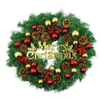 Coronita de Craciun pentru usa, Rosu-Auriu-Verde, 40 cm, PVC, Artificiala, Decorata, Interior/Exterior, Flippy