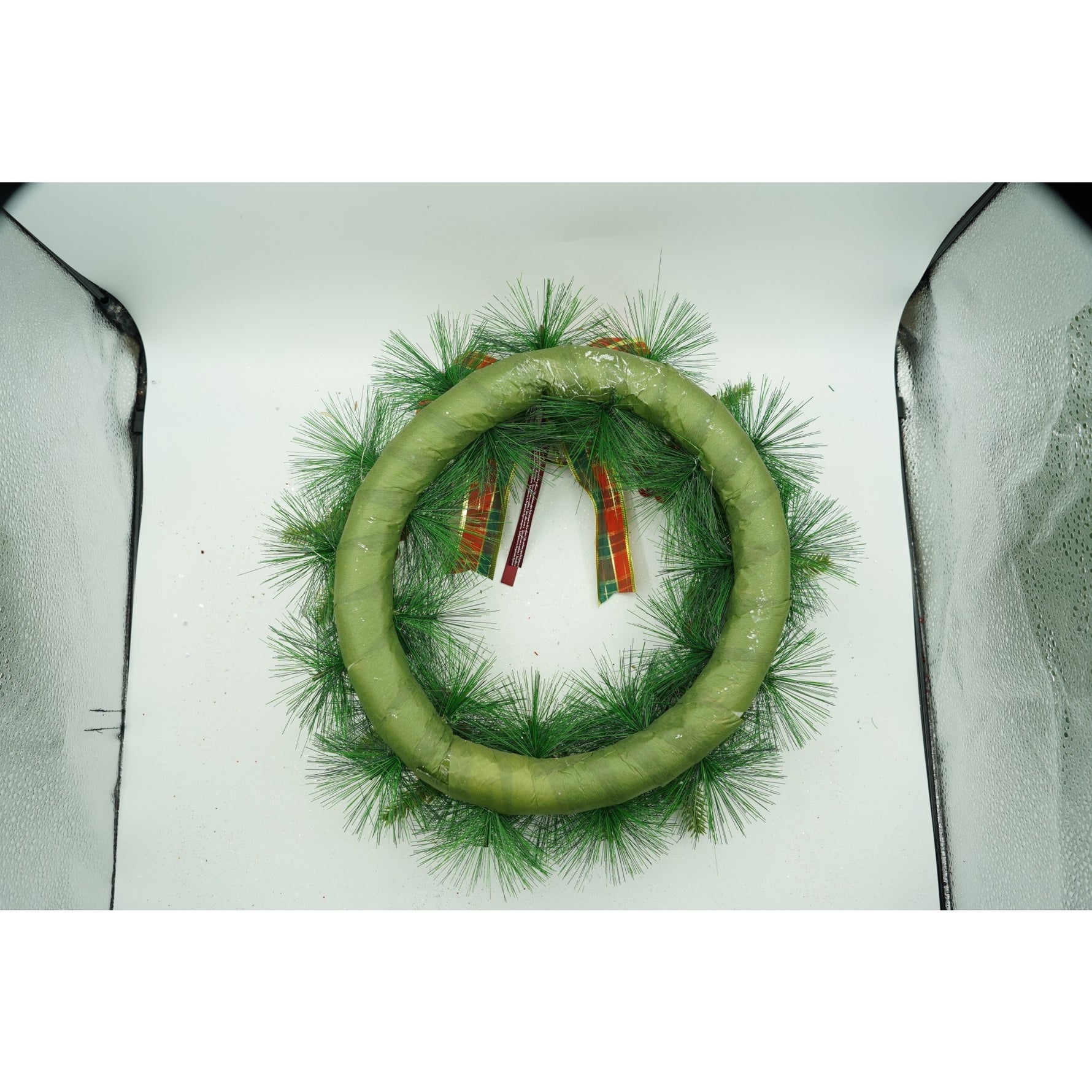 Coronita de Craciun pentru usa, Rosu/Verde, 40 cm, PVC, Artificiala, Decorata, Interior/Exterior, Flippy