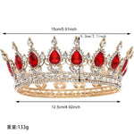 Diadema, Flippy, din Aliaj, cu Cristale, Accesoriu Par, Aniversare, Nunta, Petrecere, 15 x 5.3 x 12.5 cm, Rosu/Alb