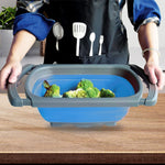 Cos de Scurgere Retractabil pentru Chiuveta, Flippy, cu Filtru, pentru Fructe si Legume, de Uz Casnic, 39x12 cm, Design