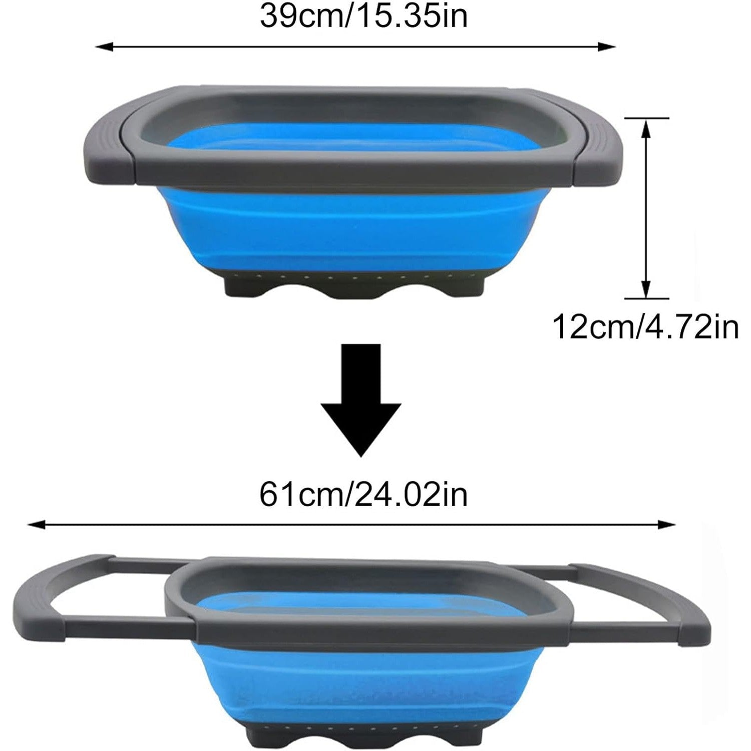 Cos de Scurgere Retractabil pentru Chiuveta, Flippy, cu Filtru, pentru Fructe si Legume, de Uz Casnic, 39x12 cm, Design