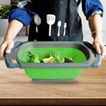 Cos de Scurgere Retractabil pentru Chiuveta, Flippy, cu Filtru, pentru Fructe si Legume, de Uz Casnic, 39x12 cm, Design