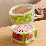 Cos de Scurgere pentru Fructe 2 in 1, Flippy, din Plastic Durabil, Filtru Telescopic, Scurgator de Fructe si Legume,