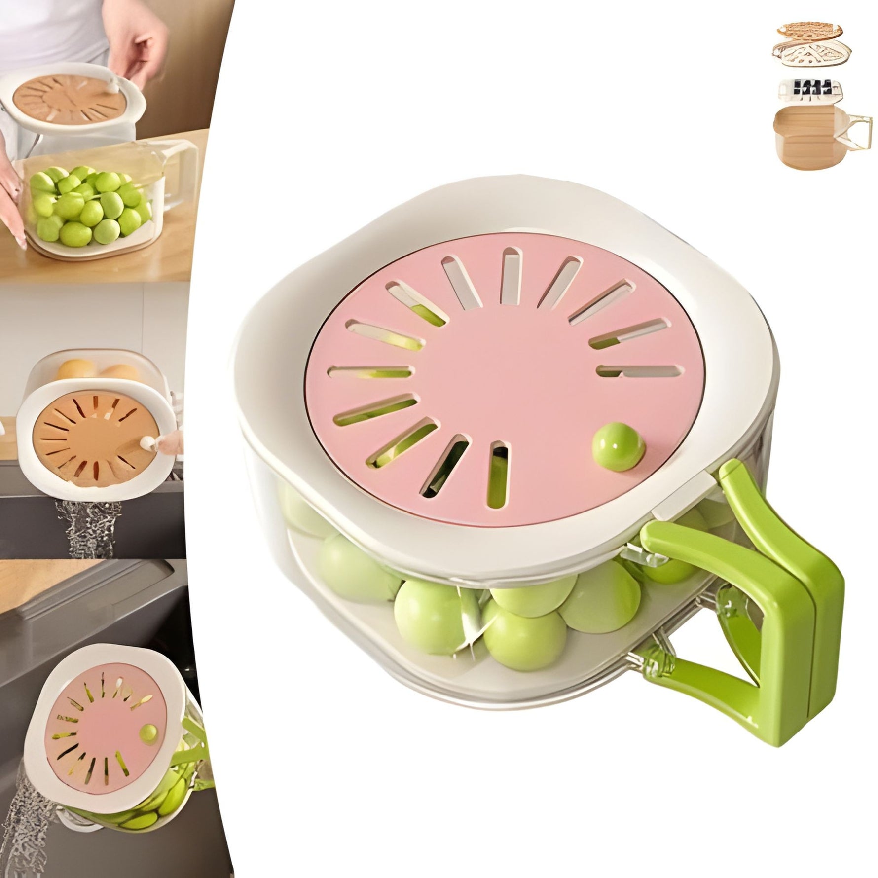 Cos de Scurgere pentru Fructe 2 in 1, Flippy, din Plastic Durabil, Filtru Telescopic, Scurgator de Fructe si Legume,