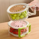 Cos de Scurgere pentru Fructe 2 in 1, Flippy, din Plastic Durabil, Filtru Telescopic, Scurgator de Fructe si Legume,