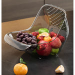 Cos de Spalat Legume/Fructe, Flippy, cu Scurgere Apa, din PET, 15.5 x 18.6 x 16.2 cm, Transparent