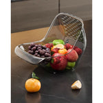 Cos de Spalat Legume/Fructe, Flippy, cu Scurgere Apa, din PET, 15.5 x 18.6 x 16.2 cm, Transparent