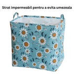 Cos depozitare, Flippy, Capac cu Snur, 175 L, Confectionat din Bumbac si un Strat Impermeabil, 50 x 50 x 70 cm,