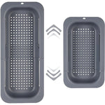 Cos pentru Scurgere Chiuveta de Bucatarie, Flippy, Plastic, Telescopic, 36x20x5 cm, Gri
