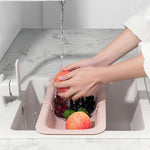 Cos pentru Scurgere Chiuveta de Bucatarie, Flippy, Plastic, Telescopic, 36x20x5 cm, Roz