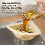 Cos Scurgere Chiuveta, Flippy, Strecuratoare Triunghiulara pentru Bucatarie, Suport Depozitare, Cos Perforat, Clatire