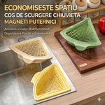 Cos Scurgere Chiuveta, Flippy, Strecuratoare Triunghiulara pentru Bucatarie, Suport Depozitare, Cos Perforat, Clatire