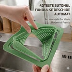 Cos Scurgere Chiuveta, Flippy, Strecuratoare Triunghiulara pentru Bucatarie, Suport Depozitare, Cos Perforat, Clatire