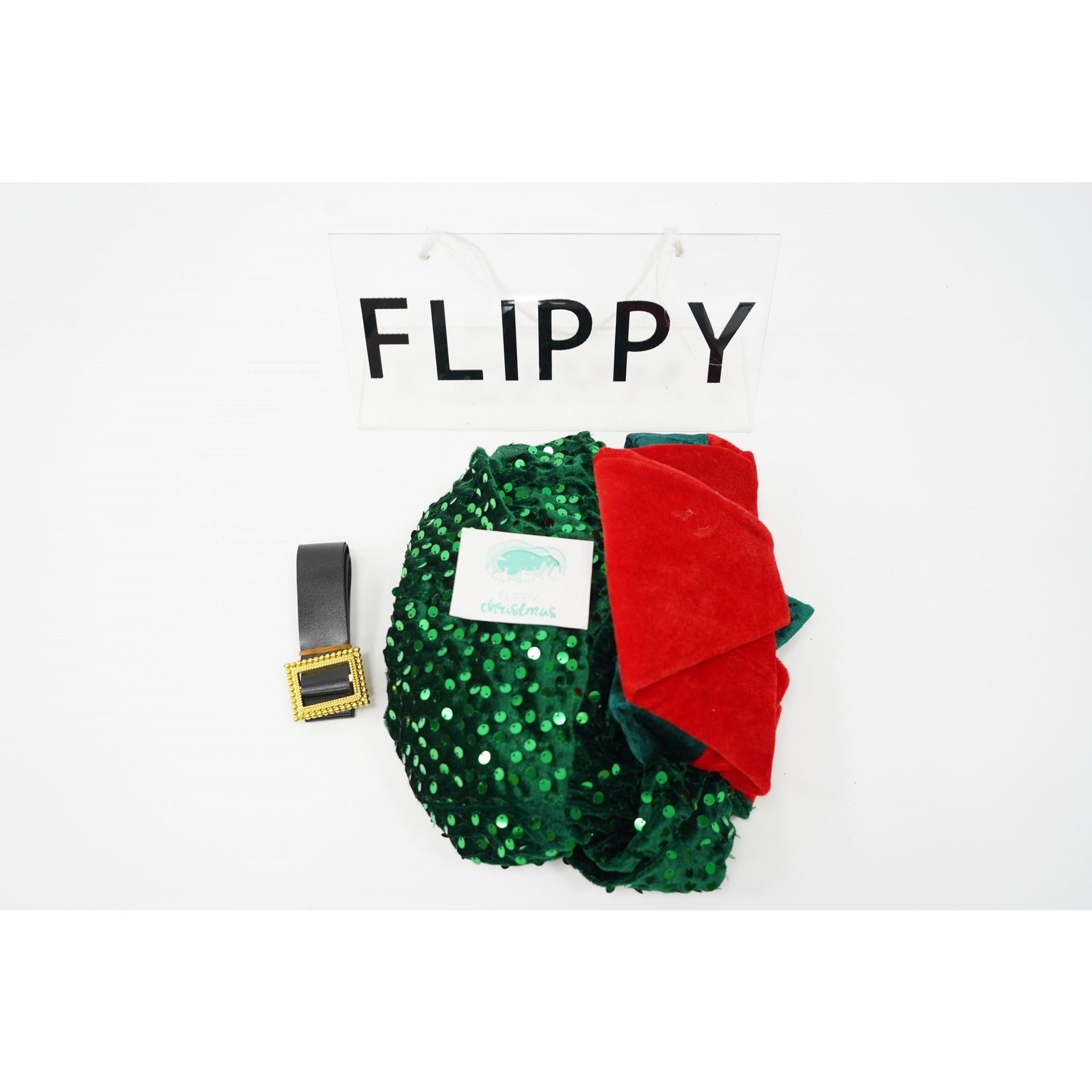 Costum Craciun, Flippy, Spiridus, rosu, 10 - 13 ani, catifea