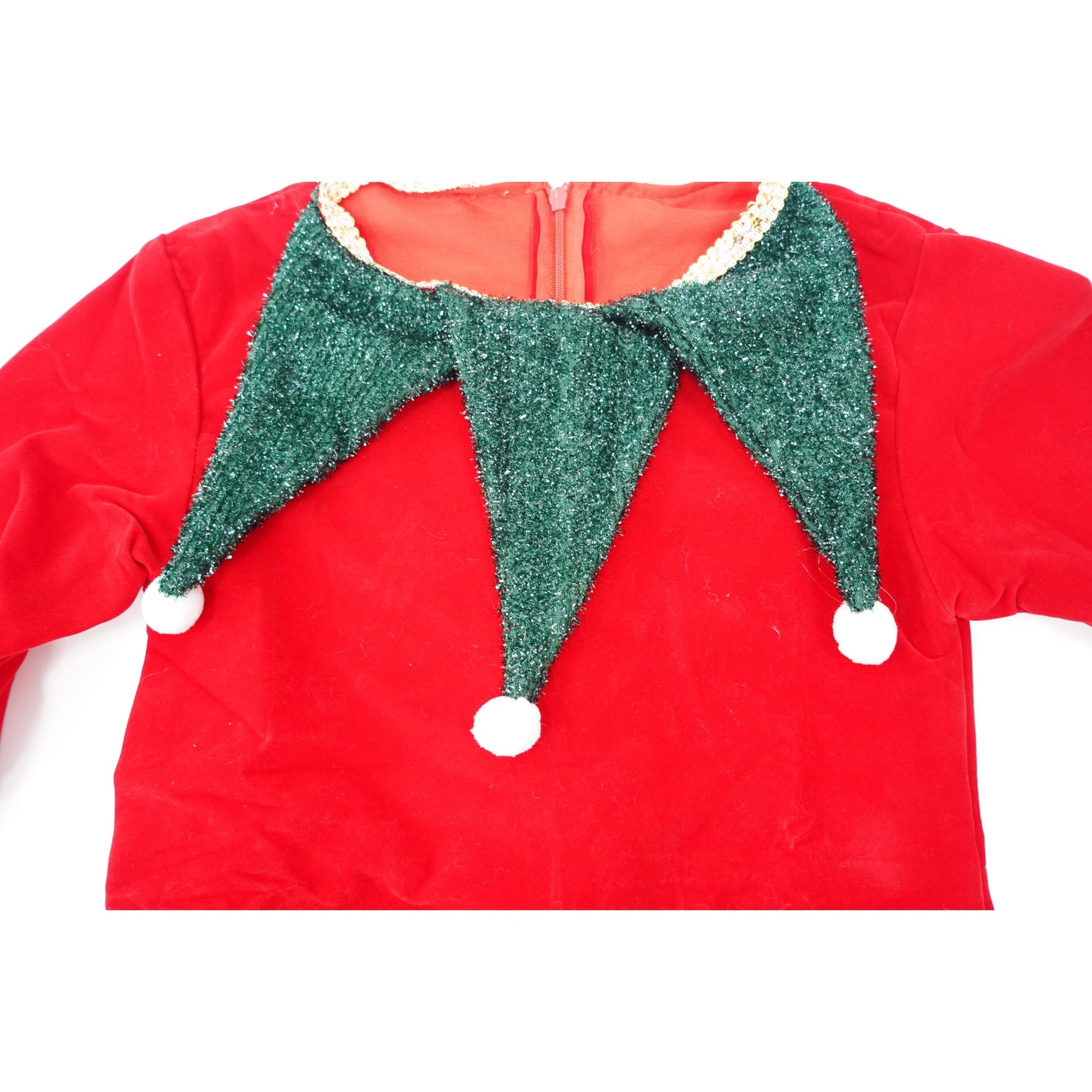 Costum Craciun pentru Fetite, Flippy, Spiridus, rosu, 4 - 6 ani, catifea