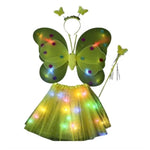 Costum Fluturas cu Aripi Modelabile Luminoase pentru Copii, Flippy, Fusta din Tul cu Lumini, Bagheta si Bentita, 4