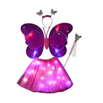 Costum Fluturas cu Aripi Modelabile Luminoase pentru Copii, Flippy, Fusta din Tul cu Lumini, Bagheta si Bentita, 4