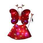 Costum Fluturas cu Aripi Modelabile Luminoase pentru Copii, Flippy, Fusta din Tul cu Lumini, Bagheta si Bentita, 4