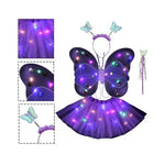 Costum Fluturas cu Aripi Modelabile Luminoase pentru Copii, Flippy, Fusta din Tul cu Lumini, Bagheta si Bentita, 4