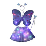 Costum Fluturas cu Aripi Modelabile Luminoase pentru Copii, Flippy, Fusta din Tul cu Lumini, Bagheta si Bentita, 4
