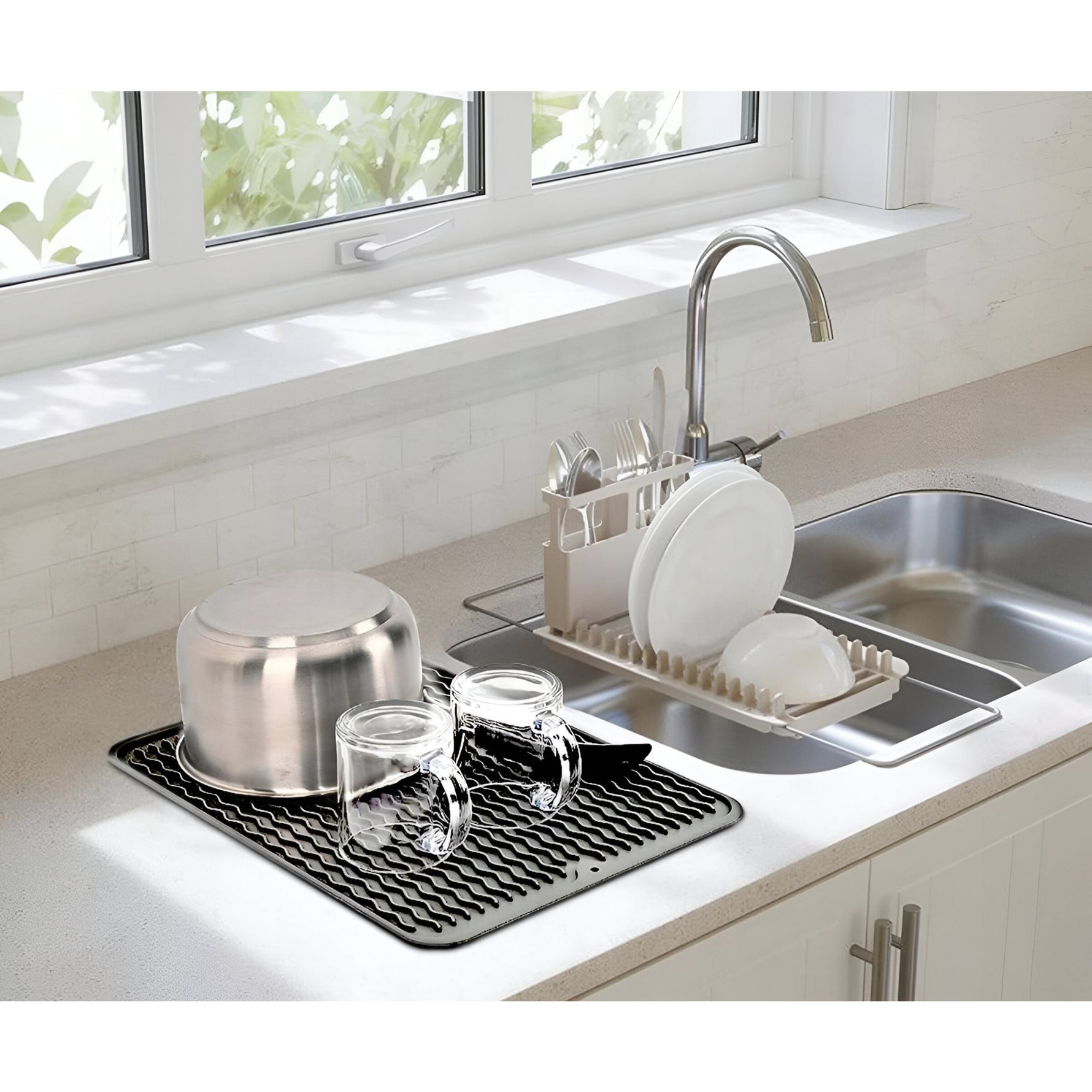 Covoras din Silicon pentru Scurgere Vase, Flippy, Uz Casnic, Rezistent la Temperaturi Ridicate, Izolator, 43x32.5 cm,