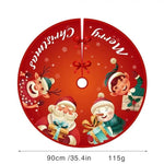 Covoras pentru Bradul de Craciun, Flippy, din Tesatura Pufoasa, cu Fundite de Prindere, Model Mos Craciun si