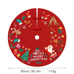 Covoras pentru Bradul de Craciun, Flippy, din Tesatura Pufoasa, cu Fundite de Prindere, Model Mos Craciun, Rosu,