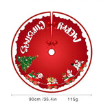 Covoras pentru Bradul de Craciun, Flippy, din Tesatura Pufoasa, cu Fundite de Prindere, Model Sania lui Mos Craciun,