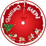 Covoras pentru Bradul de Craciun, Flippy, din Tesatura Pufoasa, cu Fundite de Prindere, Model Sania lui Mos Craciun,