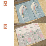 Covoras pentru Copii, Flippy, cu 2 Fete, Model Balene/Iepurasi, din XPE+PE, Impermeabil, Antiderapant, Protectie