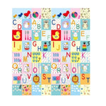Covoras pentru Copii, Flippy, cu 2 Fete, Model Litere/Girafe, din XPE+PE, Impermeabil, Antiderapant, Protectie Termica,