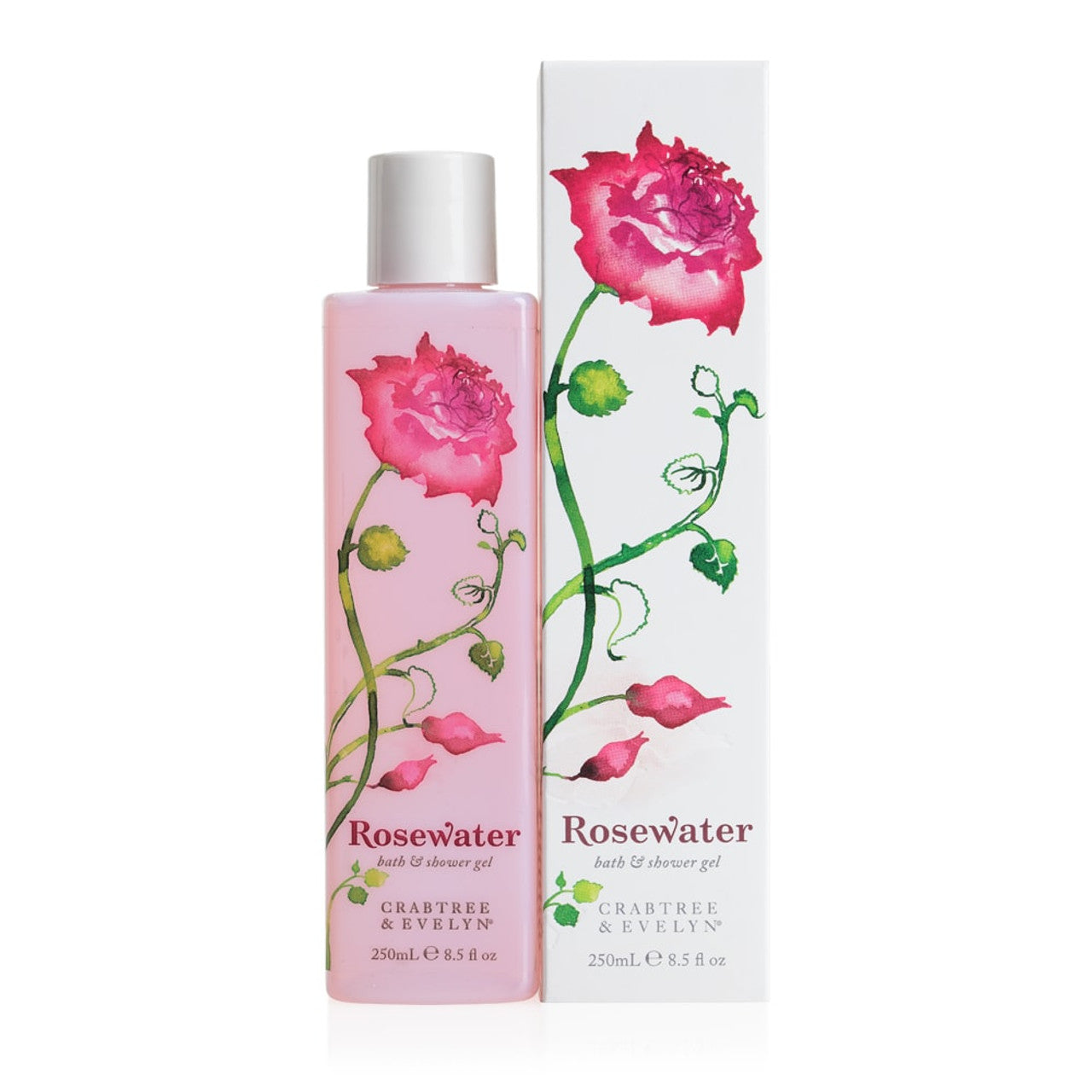 Crabtree & Evelyn, Rosewater, Curățare, Gel de duș, Pentru toate tipurile de piele, 250 ml - Olmarkt