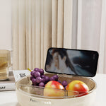 Bol cu Doua Straturi, Flippy, pentru Fructe, Legume, Snacks, cu Strat de Scurgere a Apei, Suport pentru Telefonul