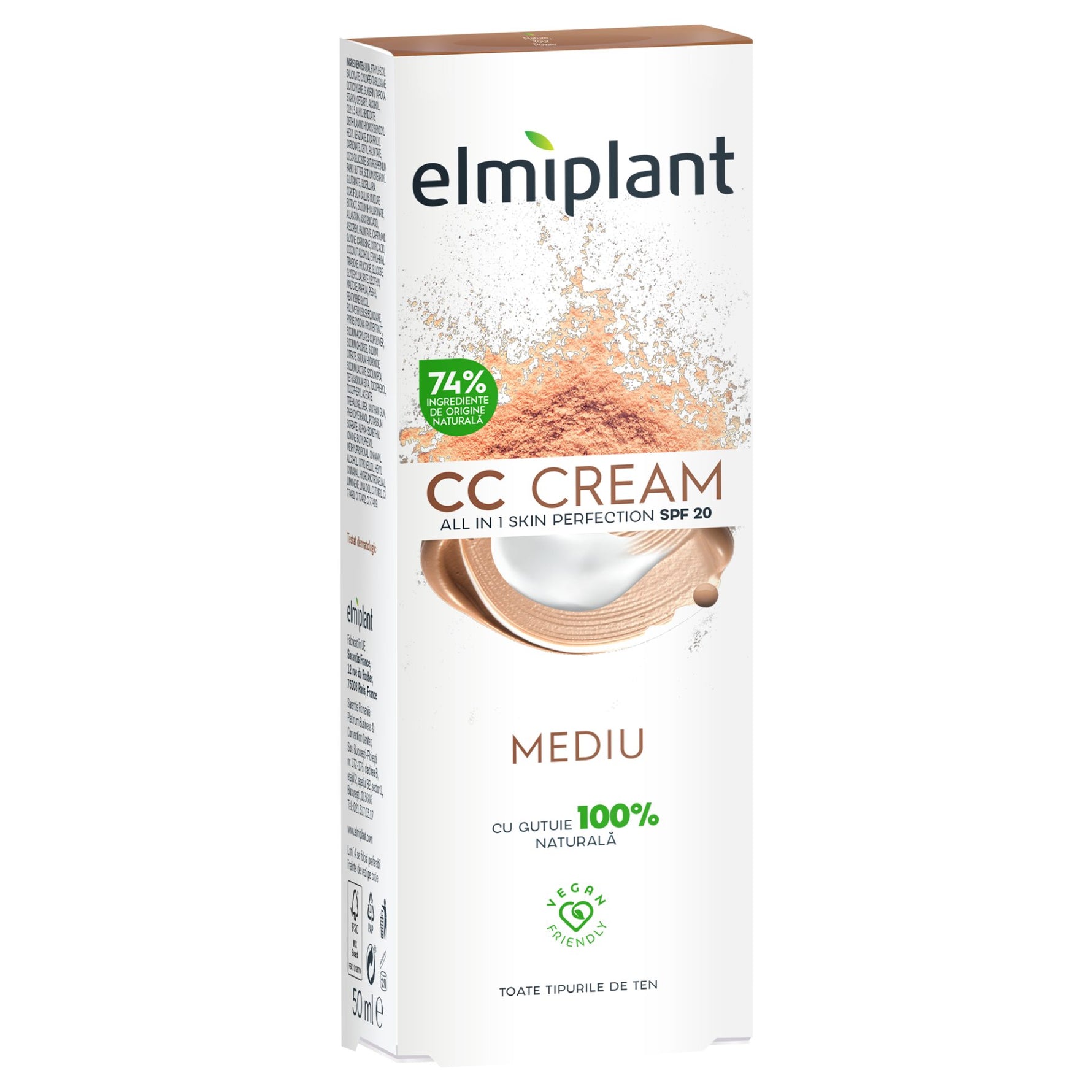 Crema CC Pentru Fata, Elmiplant, Crema de Zi Nuanta Medie, 50 ml