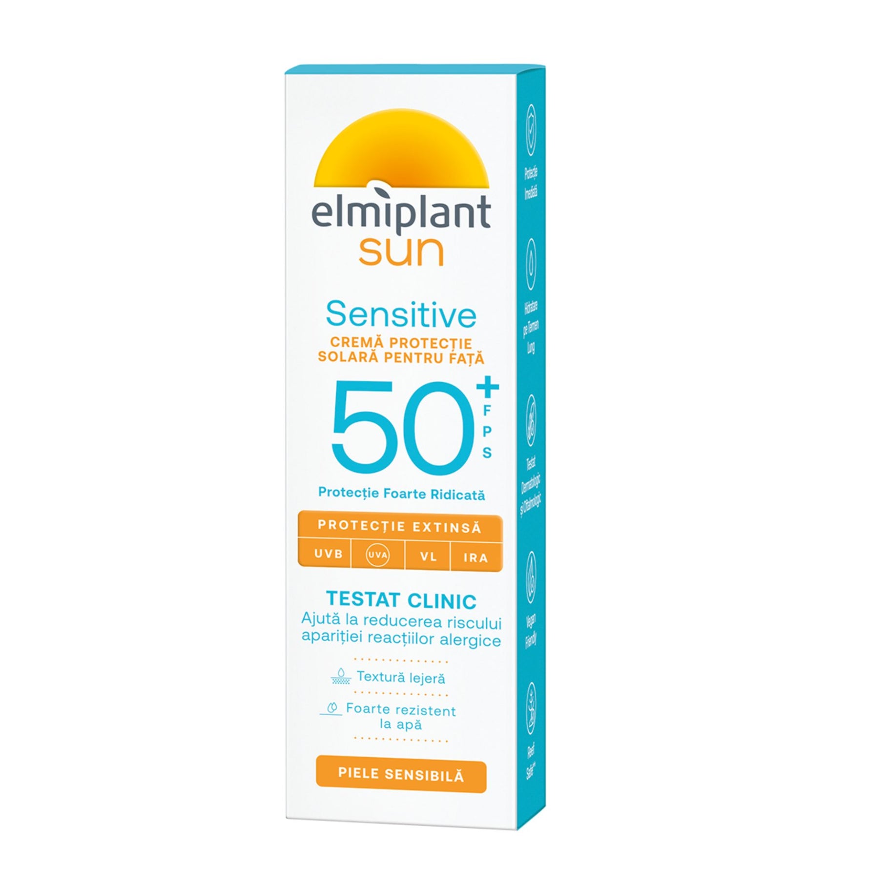 Crema de Fata Pentru Protectie Solara pentru Ten Sensibil SPF 50+, Elmiplant Sun, 50 ml